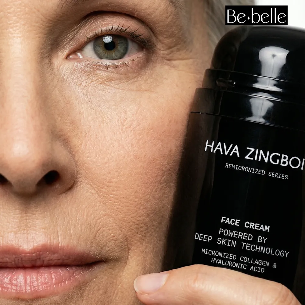 תמונת תקריב של אישה מחזיקה קרם פנים רימייקרונייזד