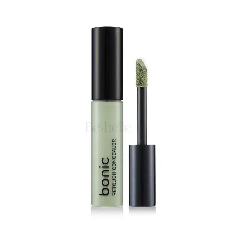 קורקטור ירוק להסתרת אדמומיות של BONIC – Green Retouch Concealer עם אפליקטור רך, להשגת מראה עור אחיד ורגוע