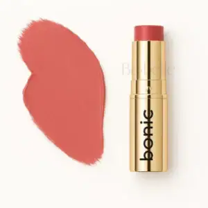 סומק סטיק Paradise של BONIC – סווטץ׳ הגוון אפרסק על רקע לבן