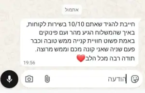 Click to view full screen שיר ג. כותבת פידבק בווטסאפ