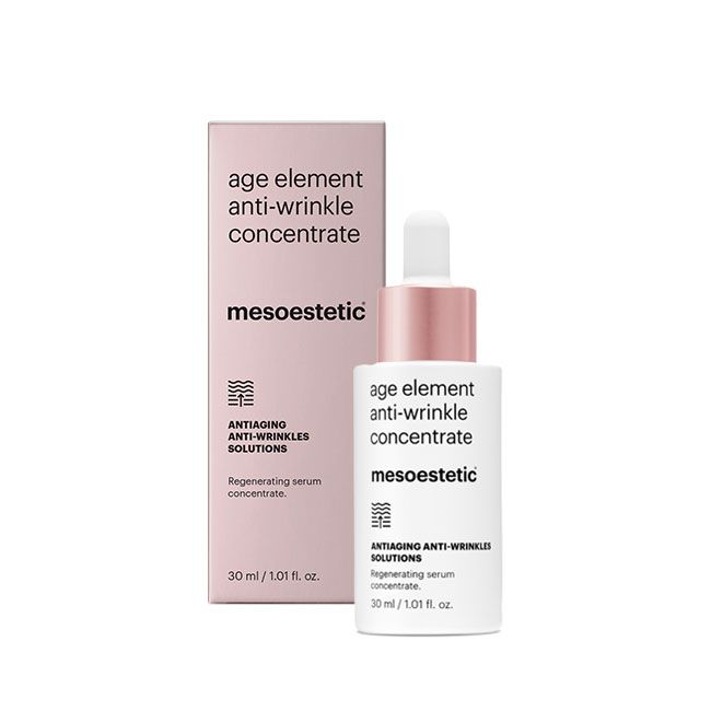 age element® anti-wrinkle concentrate - בקבוק הסרום לצד אריזת המוצר