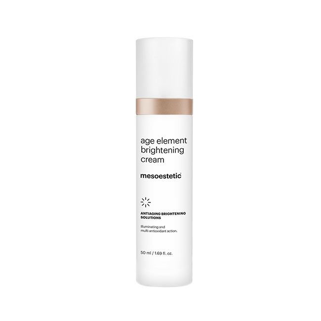 age element® brightening cream - בקבוק הקרם המבהיר לצד אריזת המוצר