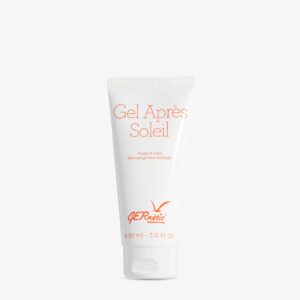 Gel Après Soleil - ג׳ל מרענן לפנים ולגוף לאחר שמש; שפופרת לבנה של ג׳ל לאחר שמש בנפח 90 מ״ל על רקע בהיר