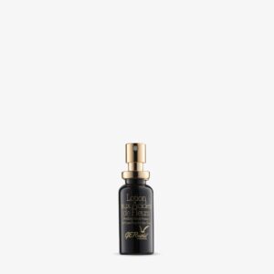 Lotion aux Acides de Fleurs של GERnétic - בקבוק שחור עם משאבה מוזהבת על רקע לבן