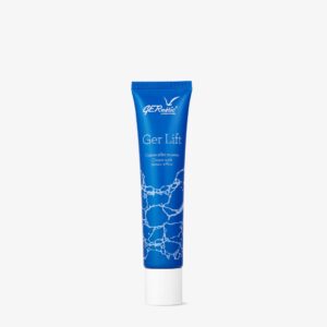 Ger Lift של GERnétic - שפופרת הקרם הכחולה עם פקק לבן על רקע בהיר