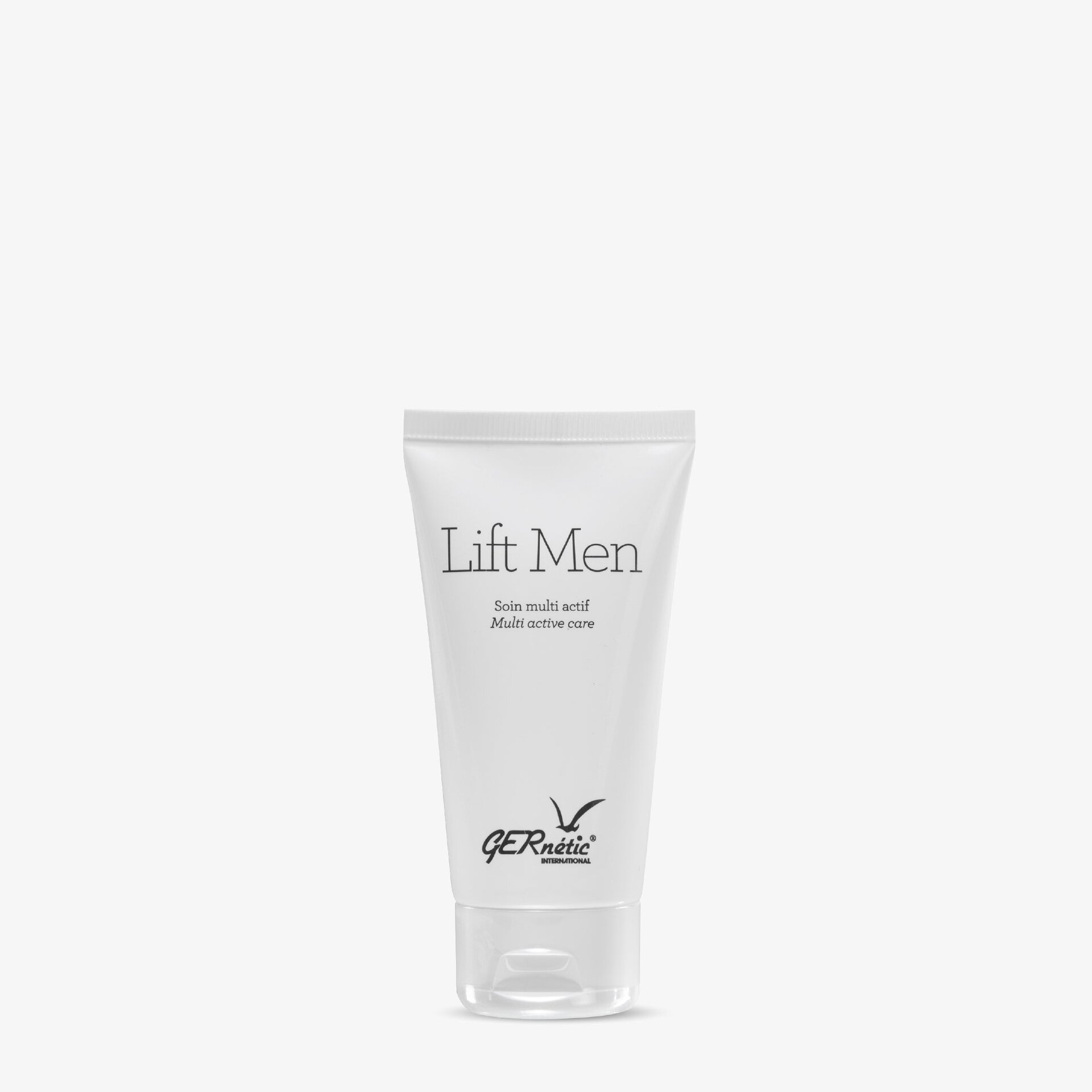 Lift Men של GERnétic - שפופרת לבנה של קרם ליפט מן על רקע בהיר
