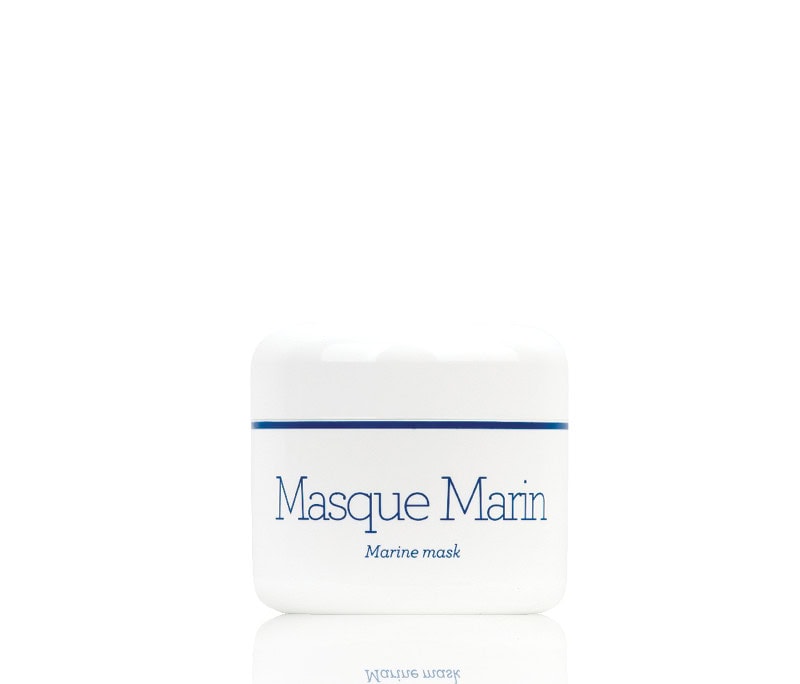 Masque Marin - מסכת קרם לפנים לטיפוח עור יבש; צנצנת לבנה של מסכת מארין על רקע נקי