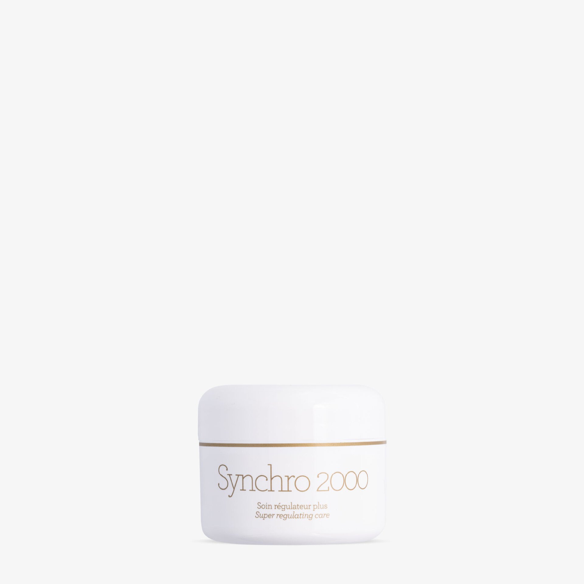 Synchro 2000 של GERnétic - צנצנת לבנה של קרם פנים מאזן על רקע לבן