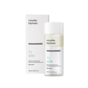 micellar biphasic של mesoestetic - בקבוק מסיר האיפור הדו-פאזי לעיניים ולשפתיים