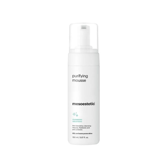 purifying mousse של mesoestetic - בקבוק קצף הניקוי לעור שמן ונוטה לפגמים