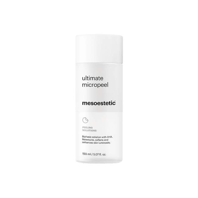 ultimate micropeel של mesoestetic - בקבוק תכשיר המיקרו-פילינג לפנים