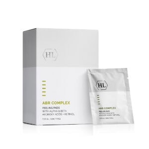 רטיות פילינג Peeling Pads של HL ABR Complex, קופסה לבנה לצד שקיק כסוף
