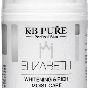 מסכת הבהרה אליזבת של קובי ברוך KB PURE - בקבוק מסכת אליזבת לבן עם פיית משאבה חשופה וסימון 50 מ״ל